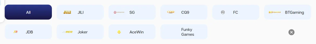 Fish shooting providers at We1Win: JILI, Spadegaming, CQ9, JDB and Funky Games