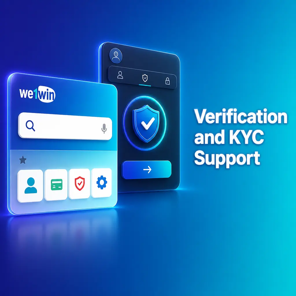 Player submitting ID and proof of address for account verification and KYC on the We1Win platform